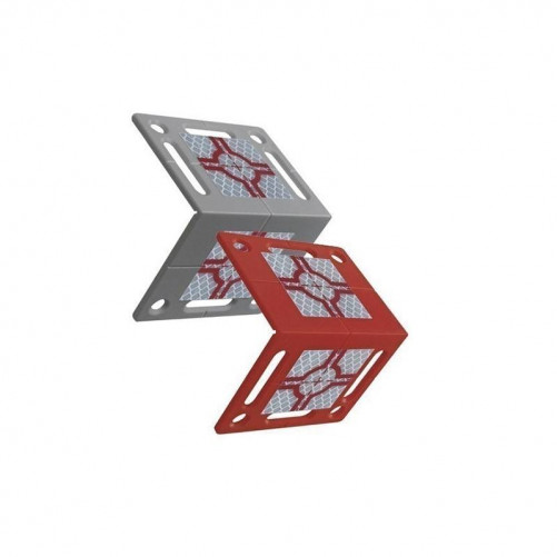 Plaquette angulaire RS80 rouge avec deux cibles réfléchissantes 40x40