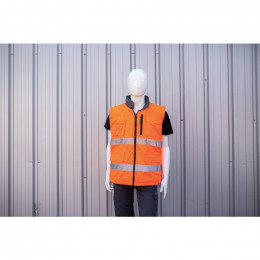 Gilet neuf réversible orange