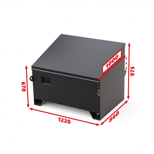 Coffre matériel TP avec couvercle incliné